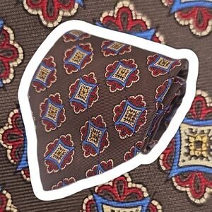 Paul Stuart New York Foulard Paisley Tie Mens Brown Dapper 57.5"